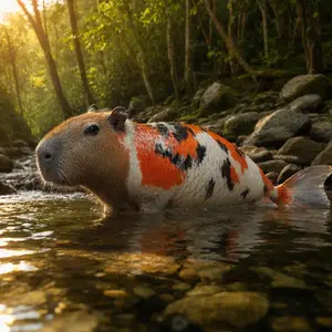 Capybara + Koi fish